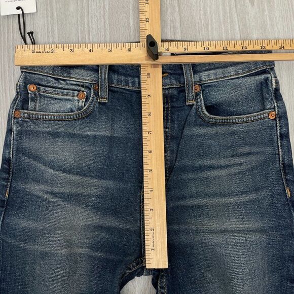 Re/Done x Revolve Originals High Rise Ankle Crop Jean Midnight Blue Dark Wash 26 - Picture 9 of 11
